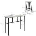 Miniatyrbillede 3 af 7: Rootz industrielt barbordssæt - 6 stykker - 2 borde og 4 barstole - Grå + Sort - Spånplade - Stål - 100L x 40W x 90H cm