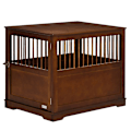 Miniatyrbillede 1 af 4: Rootz Hundebur - Hundehus - Inkluderer hævet stativ - Transportkasse - MDF - Brun - 80,5 cm x 59,5 cm x 67,5 cm