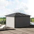 Miniatyrbillede 2 af 11: Rootz Gazebo - Sidepaneler - C Ringe - Kroge - Holdbar - Langtidsholdbar - Firkantet - Afrundede stænger - 100% polyester - Beige - 302x205cm