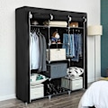 Miniatyrbillede 3 af 7: Rootz - XXL Canvas Garderobe - Garderobe - Opbevaringsskab - Sammenfoldeligt garderobeskab