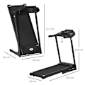Miniatyrbillede 3 af 6: Rootz Løbebånd - Elektrisk Løbebånd - Sammenklappeligt Løbebånd - LED Display - Hjem - Gym - Sort/Grå - 134 cm x 60 cm x 118 cm