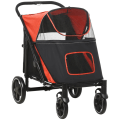 Miniatyrbillede 1 af 3: Rootz Folding Dog Trolley - One-click System - Travel Essentials - Foldbar - 2 sikkerhedsliner - Stål+oxford stof - Rød + Sort - 112L x 65W x 100H cm