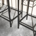 Pikkukuva 6 / 6: Rootz-kukkatelineet - 3 kpl sarja - Pyöreä pinottava - Rottinkiefekti - Metalliset jalat - Sisäkäyttöön ulkona - Metalli - Musta - Kulta - 28L x 28W x