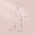 Miniatyrbillede 4 af 4: Rootz Multi -etager Cat Tree - Scratching Post - Cat Tower - Cave & Hammock - Space Saver - 45 x 35 x 112 cm