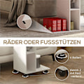 Miniatyrbillede 7 af 10: Rootz sidebord - C -formet serveringsbil - mobilarrangør - 4 hjul - effektiv opbevaring - 40 x 30 x 69 cm, robust spånplade, hvid