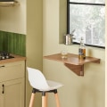 Miniatyrbild 5 av 9: Rootz Väggmonterat hopfällbart bord - Köksbord - Skrivbord - Utrymmesbesparande design - Slitstarkt PB-material - Perfekt för små utrymmen och barnrum