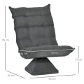 Miniatyrbild 3 av 5: Rootz Golvsoffa - Fåtölj - Lässtol - Swivel Linen Look - Grå - 62cm x 70cm x 95cm