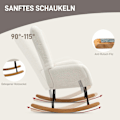 Miniatyrbillede 4 af 11: Rootz Rocking Stol - Hyggeligt dækning - Tyk polstring - skridsikre - 70 x 94 x 100 cm - Hvid