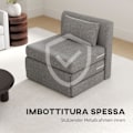 Pikkukuva 6 / 11: Rootzin vuodesohva - Vieraspatja - Tri -Fold -tuoli - kompakti ja monipuolinen - metallikehys - 80x75x74 cm - harmaa