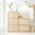 Miniatyrbillede 4 af 9: Rootz skoskab - Bambus skostativ - Skoopbevaring - Vippelås - 60 cm x 118 cm x 24 cm - Elegant design - Modstandsdygtig over for skimmelsvamp