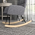 Miniatyrbild 4 av 6: Rootz gungstol - Retro massivt trä - Avkopplande stol - Bokträ - Mjuk stoppning - Elegant design - Stål - Mörkgrå - 71L x 92W x 101H cm