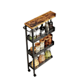 Miniatyrbillede 1 af 5: Rootz 4 Niveau Rolling Kitchen Cart - Smal Niche Shelf - Trolley on Rollers - Compact Storage Solution - 13 cm x 45,4 cm x 77 cm