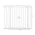 Miniatyrbillede 3 af 6: Rootz Dog Gate - Barriere - Tovejs åbning - Vægmontering - Snaps - Nem installation - Justerbar - Robust stålramme - Hvid - 73L x 76H cm