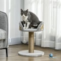 Miniatyrbillede 2 af 10: Rootz Scratching Tree Cat Bed - Cat Basket - Play Ball - Soft Plush Comfort - 40 cm x 40 cm x 49 cm - Grå, brun