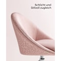 Miniatyrbillede 4 af 8: Rootz Pink Drejestol - Behagelig lænestol - Roterende sæde - Stålstel - Bomuld-hør-blanding - Justerbar højde - 60 cm x 60 cm x 80-90 cm