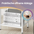 Miniatyrbillede 4 af 5: Rootz Bedside Table - Side Bord - Natbord - Med hylde og stofskuffe - Rumbesparende design - 28,1 cm x 38,1 cm x 61,1 cm