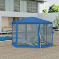 Miniatyrbild 2 av 8: Rootz Outdoor Gazebo - Trädgårdspaviljong - Skyddsskydd - UV- och skuggaskydd - Myggnät som andas - Enkel montering - 380cm x 250cm x 328cm