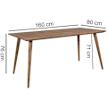 Miniatyrbillede 7 af 7: Rootz spisebord 160 x 80 x 76 cm Sheesham rustikt massivt træ - Design landsted spisebord - Bord til spisestue stort - 6 - 8 personer