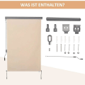 Miniatyrbillede 7 af 7: Rootz Vertical Awning - Balcony Awning - Side Roller Blind - Awning - Window Roller - Cream White - 120 x 200 cm