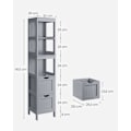 Miniatyrbillede 7 af 8: Rootz Højskab - Opbevaringsskab - Duegrå - MDF - 30 cm x 30 cm x 141,5 cm - Letvægts - Robust - Nem montering