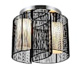 Pikkukuva 4 / 8: Rootz Kattovalaisin - Tunnelmavalaistus - E27 - 2-liekki - 40W - Musta - Hopea - 47,5 x 47,5 x 33 cm