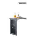 Miniatyrbillede 1 af 9: Rootz vægmonteret foldebord med tavle - Skrivebord - Spisebord - Pladsbesparende design - Kreativ Memoboard-overflade - Nem montering - Lysegrå - 50 c