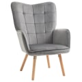 Miniatyrbillede 1 af 6: Rootz Lænestol I Retro Design - Læsestol - Velvet Look - Grå - 71cm x 76cm x 101cm