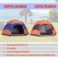 Pikkukuva 6 / 11: Rootz Double Wall Teltta - Oranssi, Sininen - Polyesteri, Lasikuitu, Kangas - 110,24 cm x 110,24 cm x 66,93 cm