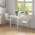 Miniatyrbillede 2 af 10: Rootz Køkkenbord - Spisebord - Firkantet bord - Moderne Design - Massivt fyrretræ - 75cm x 75cm x 76cm - Hvid