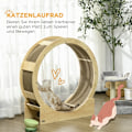 Miniatyrbillede 4 af 10: Rootz PawHut Cat Wheel - Cat træningshjul - Cat Running Wheel - Glat rotation - Låsbar bremse - Ridsepude - 91 cm x 33,5 cm x 94 cm - Eg