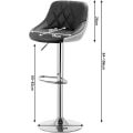 Miniatyrbillede 3 af 10: Rootz barstol - Justerbar bordstol - Drejelig barstol - Komfortabel, stilfuld, holdbar - Forkromet stål - 38cm x 35cm, Højde 84cm-106cm Justerbar