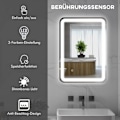 Miniatyrbild 4 av 10: Rootz badrumsspegel - LED sminkspegel - Touch Switch - Justerbar belysning - Anti-dimma - Minnesfunktion - Väggmonterad - 50cm x 4cm x 70cm