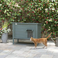 Pikkukuva 9 / 11: Rootz Outdoor Cat House - Katzenhaus - Säänkestävä Katzenhütte - Viihtyisä eristys - 85cm x 50 cm x 68,5 cm harmaa+musta