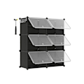 Miniatyrbillede 1 af 10: Rootz 9 Cube Storage Organizer - Sort - ABS-plastik - Stålramme - Rummelige rum - Nem montering - 32cm x 124cm x 94cm