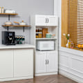 Miniatyrbillede 2 af 7: Rootz Køkkenskab - Køkkenbuffetskab - Country House Style - 2 skabe - 2 hylder - Spånplade - Hvid - 70 Cm X 40 Cm X 170 Cm