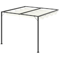 Miniatyrbild 7 av 7: Rootz Pergola Lusthus - Trädgårdslusthus - Grilllusthus - Med tygtak - Väderbeständig - Väggmonterad - Metall/Polyester - Gräddvit - 3 x 3(m)