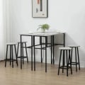 Miniatyrbillede 2 af 7: Rootz industrielt barbordssæt - 6 stykker - 2 borde og 4 barstole - Grå + Sort - Spånplade - Stål - 100L x 40W x 90H cm