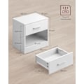 Miniatyrbillede 5 af 5: Rootz spånplade sidebord - Klassisk hvidt natbord - Sengebord - Robust konstruktion - Rigelig opbevaring - Nem montering - 28cm x 39cm x 41cm