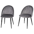 Miniatyrbillede 3 af 8: Rootz spisestuestolesæt - Grå, Sort - Polyester, Metal - 19,68 cm x 21,25 cm x 31,1 cm