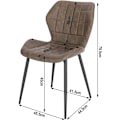 Miniatyrbillede 3 af 7: Rootz spisestuestole Sæt med 6 - Polstrede stole - Imiteret læderstole - Komfortable siddepladser - Holdbart design - Ergonomisk støtte - 47 cm x 79,5