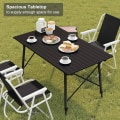 Miniatyrbillede 4 af 8: Rootz aluminium campingbord - bærbart klapbord - justerbart picnic bord - vejrbestandigt, let, robust - 68,5 cm x 59-78,5 cm x 120 cm
