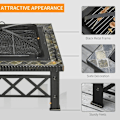 Miniatyrbillede 7 af 11: Rootz 3-in-1 Fire Pit - Fire Pit with Spark Guard - Grill Grate - Ice Bucket - Garden - BBQ - Black 76 x 76 x 47 cm