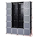 Pikkukuva 9 / 10: Rootz Vaatekaappi Click System - 14 lokeroa - Muovi - Vaatteet - Vaatekaappi ripustuskiskoilla - 143 x 36 x 178 cm