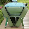 Miniatyrbillede 6 af 8: Rootz Kulgrill - Grillstativ - Kulbakke - Askebakke - Metalhus - Metal - Rustfrit stål - Grøn - 47L x 30W x 28H cm