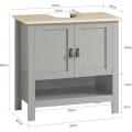 Miniatyrbillede 5 af 9: Rootz Under vask skab Badeværelse - Vaskeskab - Badeværelses opbevaringsskab med dobbeltdøre - B60 x D30 x H60cm