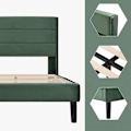 Pikkukuva 6 / 11: Rootz yhden hengen sänky - Säleet sängynpääty - Velvet Look - Tyylikäs ja mukava - 90 x 200 cm - Säilytystilalla - 96 L x 209 S x 111 K cm