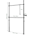 Miniatyrbild 9 av 11: Rootz justerbar teleskopisk klädstång - Garderobshållare - Hyllsystem - Platsbesparande - Enkel montering - Variabel storlek 62-113cm x 200-285cm