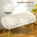 Miniatyrbillede 6 af 11: Rootz Moderne afføring - Ottoman - Soveværelsesbænk - Velvet Stof Comfort - 76 cm x 38 cm x 41,5 cm