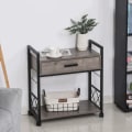 Miniatyrbillede 3 af 7: Rootz Sidebord - Sidevognsbord - Serveringsvogn - Køkkenvogn - Køkkenvognsbord - Sofabord - 60 x 30 x 65 cm