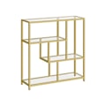 Miniatyrbillede 1 af 6: Rootz Glas reol - Hylde Organizer - Display Stand - Hærdet glas - Stålramme - 30 cm x 100 cm x 103 cm - Gennemsigtig bleg guld